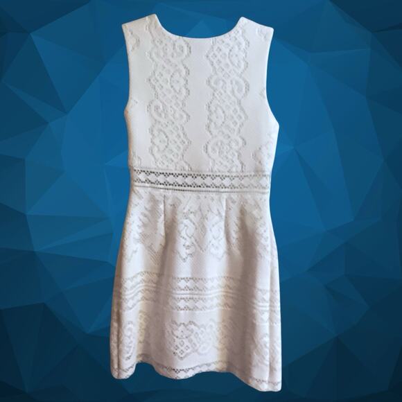 DOLCE VITA DRESS Women's Size XS White Lace Mini Lined Side Zip Wedding Shower - Picture 10 of 14